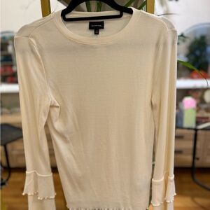 Who What Wear Cream Long Sleeve Top